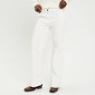 Jean wide leg taille standard denim blanc femme