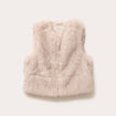Gilet sans manches fausse fourrure sable femme