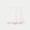 Jupe courte &eacute;vas&eacute;e en maille ecru femme