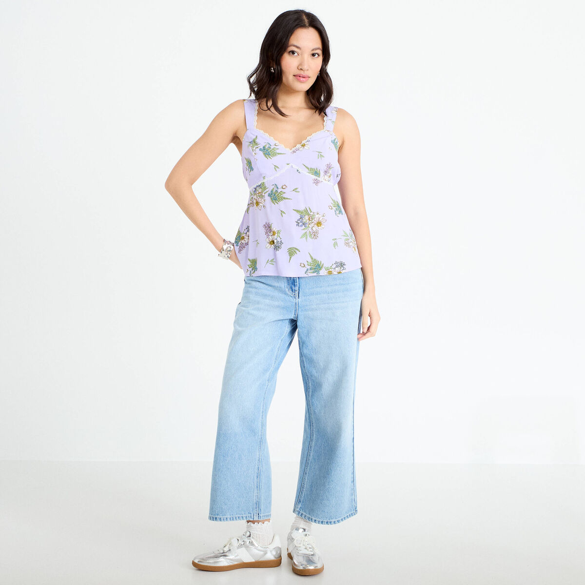 D&eacute;bardeur bretelles r&eacute;glables Bridgerton violet clair femme