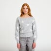 Pull col bateau manches longues gris clair femme