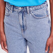 Jeans mom taille haute denim bleach femme