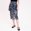 Jupe droite longue doubl&eacute;e polyester gris femme