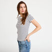 T-shirt c&ocirc;tel&eacute; ajust&eacute; blanc femme