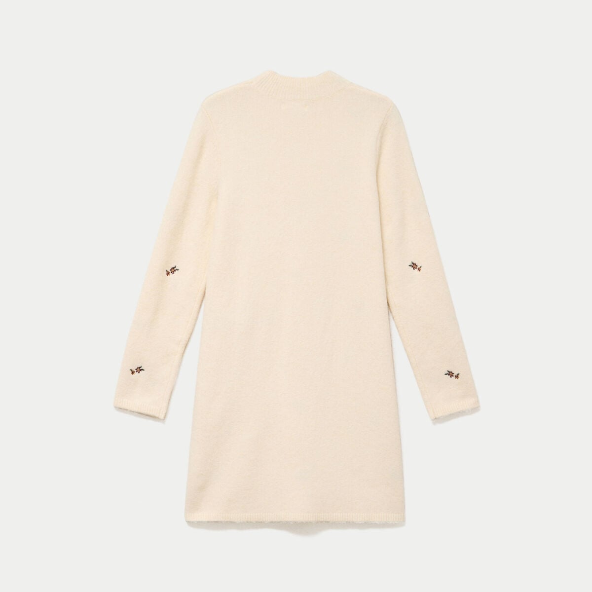 Robe pull droite manches longues sable femme