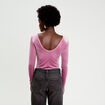 Body en velours d&eacute;collet&eacute; dos rose clair femme