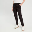 Pantalon cigarette ceintur&eacute; noir femme