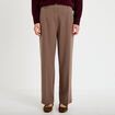 Pantalon large ventre plat taupe femme