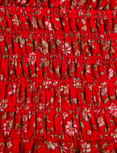 Robe longue &eacute;vas&eacute;e col carr&eacute; rouge femme