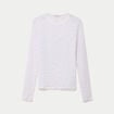 T-shirt ajust&eacute; manches longues blanc femme
