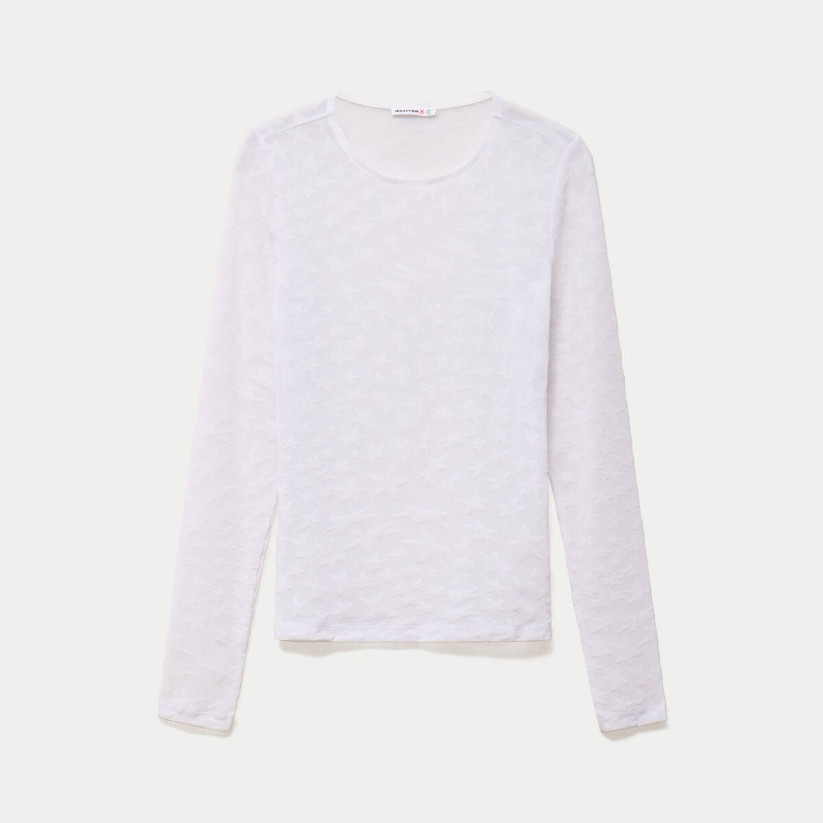 T-shirt ajust&eacute; manches longues blanc femme