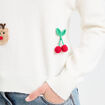 Pull de no&euml;l manches longues ecru femme