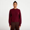 Pull col rond bordeaux femme