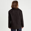 Manteau bouclette boutonn&eacute; noir femme
