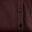 Chemise droite cropped manches courtes marron fonc&eacute; femme
