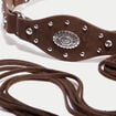 Ceinture large aspect daim avec lien marron femme