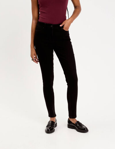 Jean skinny push-up taille standard denim noir femme