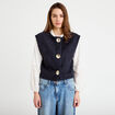 Gilet sans manches effet polaire bleu marine femme