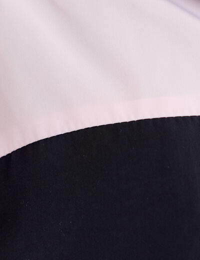 Veste cropped &agrave; capuche bas resserr&eacute; bleu marine femme