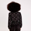 Blouse courte taille smock&eacute;e noir femme