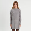 Robe pull effet 2-en-1 gris clair femme