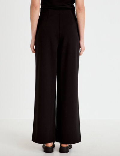 Pantalon bootcut avec ceinture noir femme