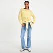 Pull ample ajour&eacute; manches longues jaune pastel femme