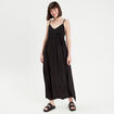 Robe longue &eacute;vas&eacute;e noir femme