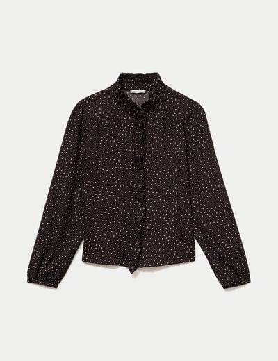 Blouse manches longues marron femme