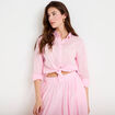 Chemise manches longues rose clair femme
