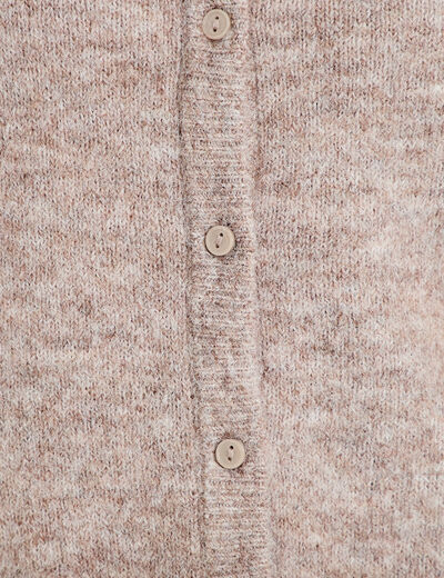 Gilet duveteux manches 3/4 taupe femme