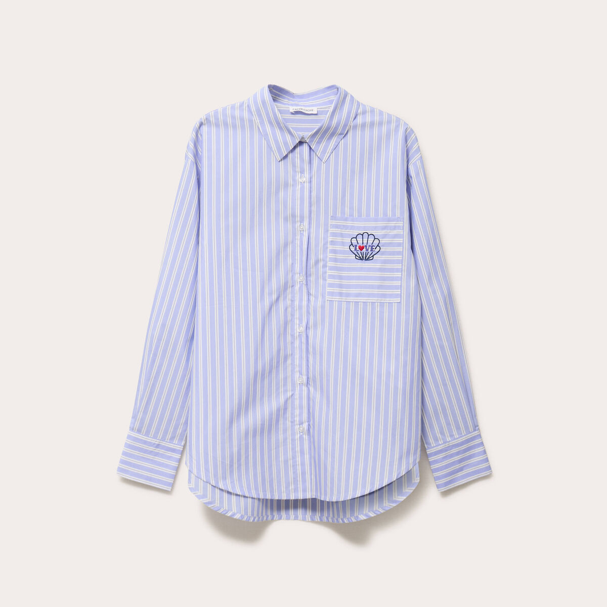 Chemise ray&eacute;e blanc femme