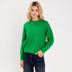 Pull col rond vert femme