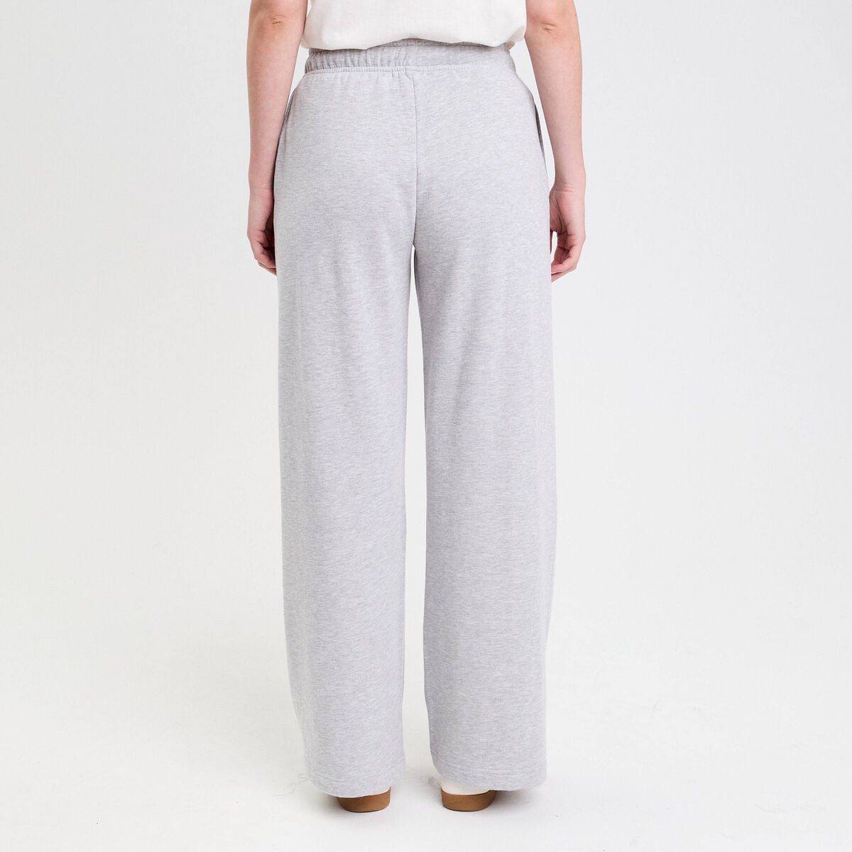 Pantalon large style jogging gris clair femme