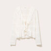 Gilet cintr&eacute; ajour&eacute; manches longues ecru femme