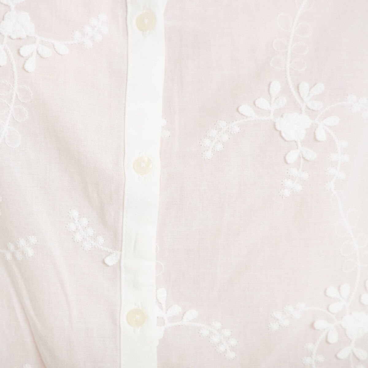Chemise droite sans manches &agrave; relief ecru femme
