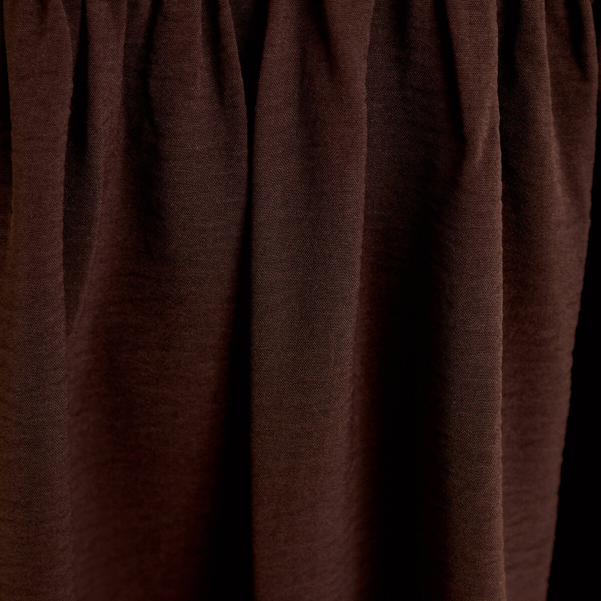 Robe droite courte col v manches 3/4 marron fonc&eacute; femme