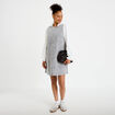 Robe courte &eacute;vas&eacute;e en jean sans manches denim gris femme