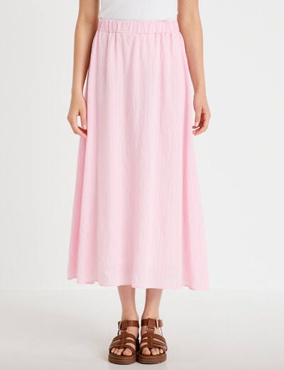 Jupon &eacute;vas&eacute; longueur 3/4 rose femme