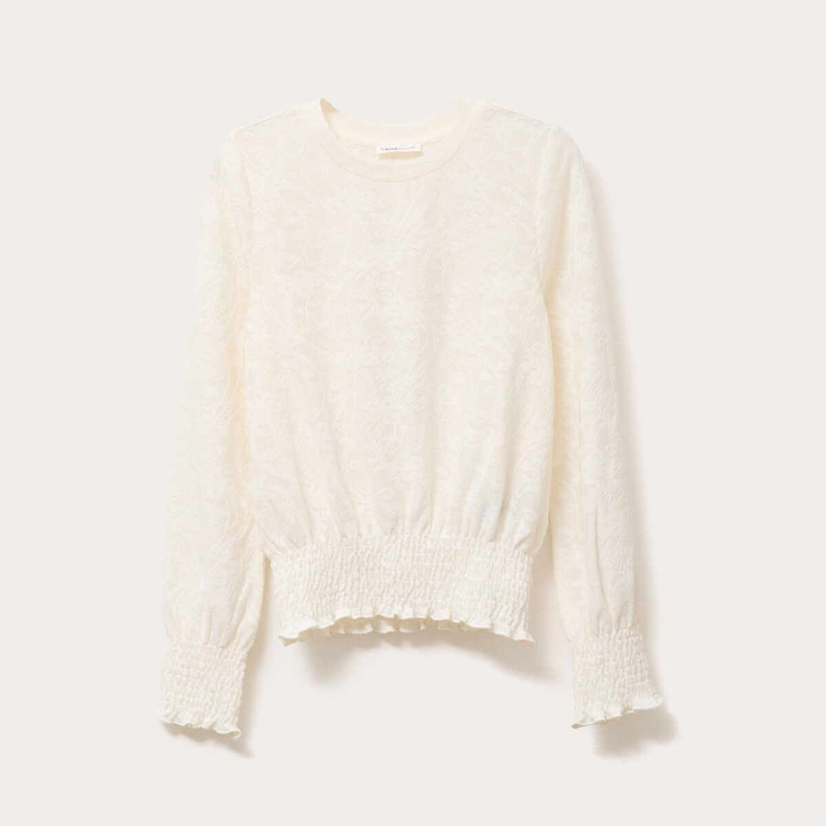 Blouse manches longues ecru femme