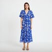 Robe &eacute;vas&eacute;e col v bleu roi femme