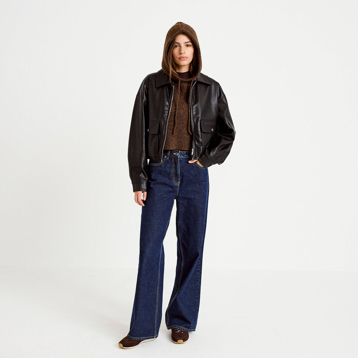 Cache-cou marron fonc&eacute; femme