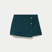 Jupe-short trap&egrave;ze courte vert fonc&eacute; femme