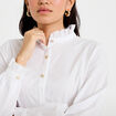 Chemise droite manches longues ecru femme