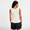 Blouse cintr&eacute;e sans manches col v ecru femme