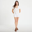 Combishort pliss&eacute; blanc femme