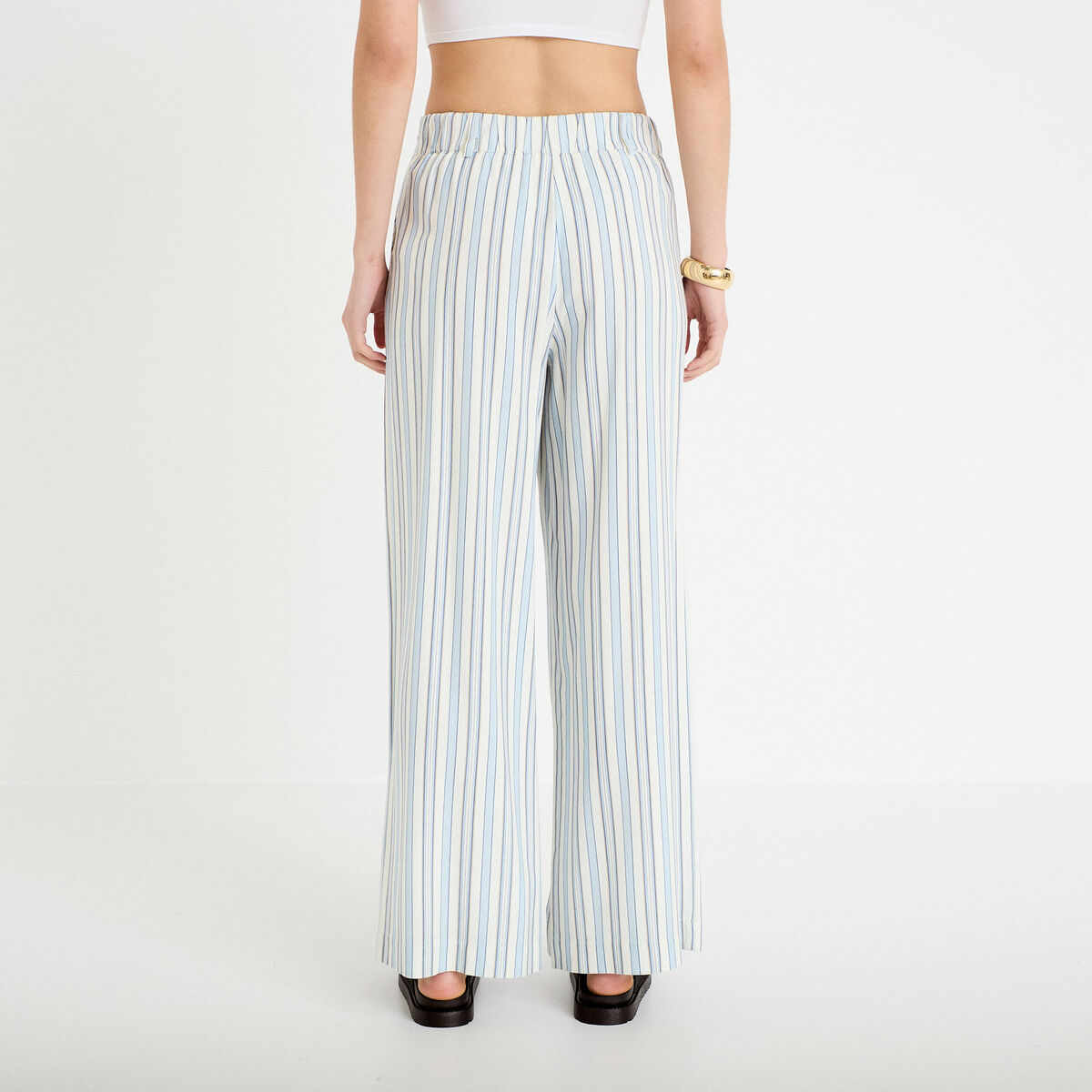 Pantalon large blanc femme