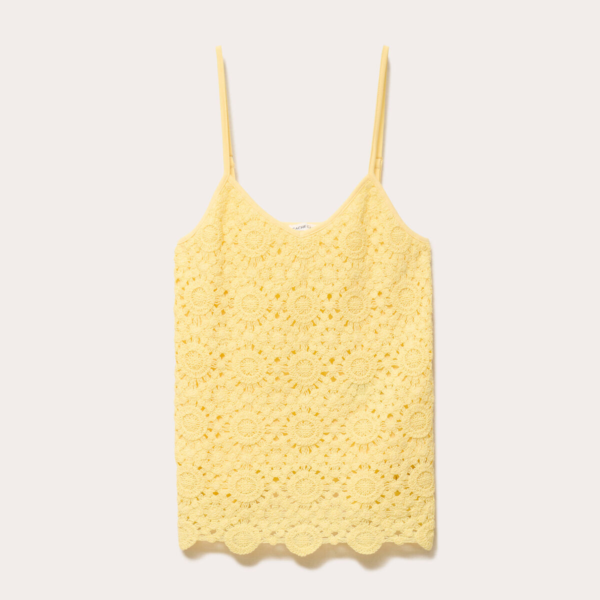 D&eacute;bardeur effet crochet jaune clair femme