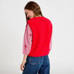 Veste sans manches fausse fourrure rouge femme