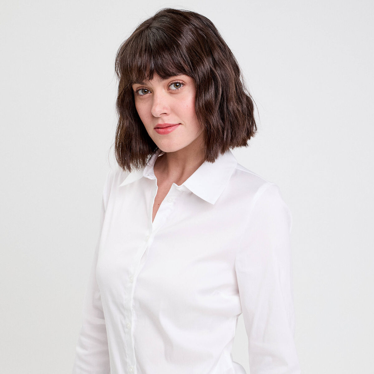 Chemise manches longues ecru femme